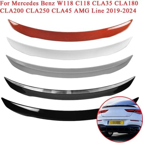 For Mercedes Benz W118 C118 CLA35 CLA180 CLA200 CLA250 CLA45 AMG Line 2019-2024 Car ABS Spoiler Car Rear Wing Lip Trunk Spoiler