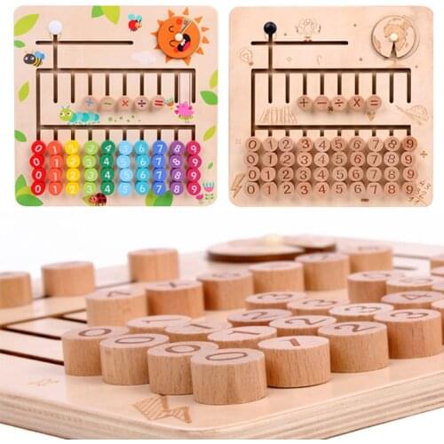 Early Educational Montessori Wooden Toys Children Number Board Calculation Frame Parent-child Intelligence Puzzle Toy As Gift