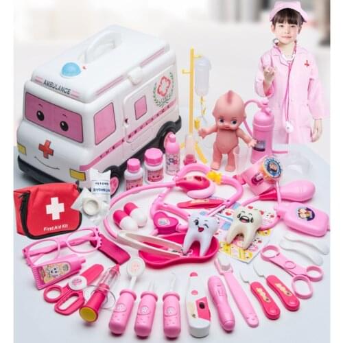 Children Play House Doctor Set Toys Girls Role-playing Games Hospital Medical Kit Nurse Bag Toys For Children Kids Game