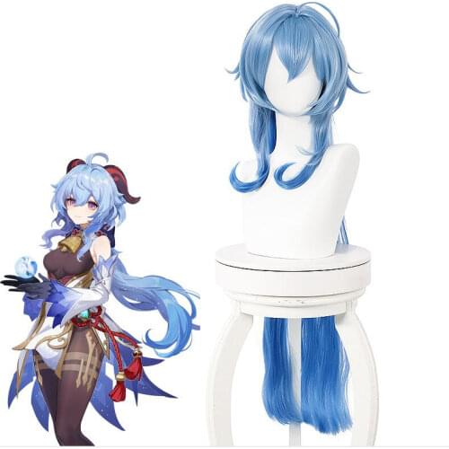 Anime Long Wig Cosplay Game Genshin Impact Ganyu Costume Heat Resistant Synthetic Hair Gan Yu Women Wigs