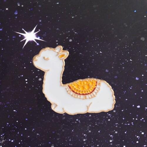 Cute Baby Llama Metal Lovely Animal Enamel Pins Alpaca Pin Badge Brooches Clothing Jewelry Accessories