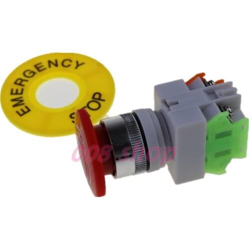 5PCS IMC Hot Red Mushroom Cap 1NO 1NC DPST Emergency Stop Push Button Switch AC 660V 10A