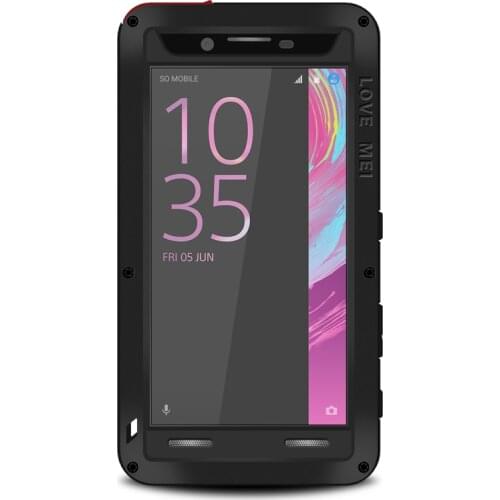 LOVEMEI Dirt-resistant Anti-knock Metal Aluminum Case & Gorilla Glass for SONY Xperia X Performance F8132 Heavy Duty Protection