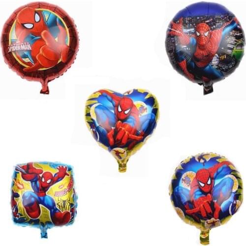 Disney Marvel Superhero Spiderman 18-inch Round Balloon Childrens Birthday Party Decoration Boy Toy Gender Reveal Ballons