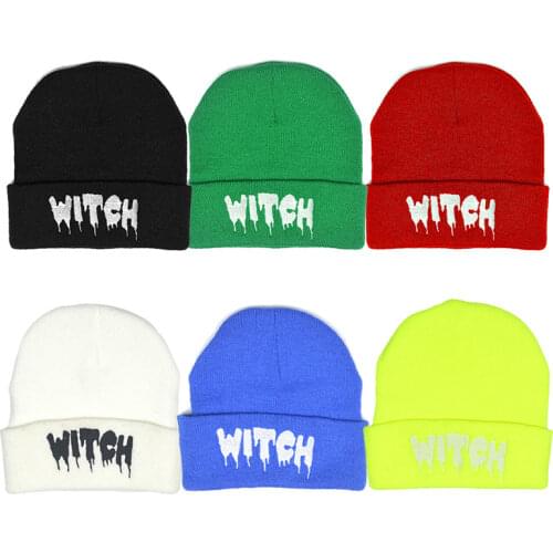 Adult Ski Cap Autumn and Winter Womens Knitted Hat WITH Embroidery Beanie for Men 6 Colors