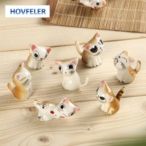 Cute Cartoon Chis Sweet Home Cat Figurine Japan Ceramic Model Animal Crafts Micro Landscape Ornament Home Decor Miniature Gifts