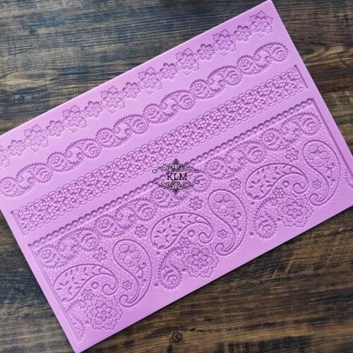 New large lace cake lace decoration mold Lace silicone mold Soft candy baking tool