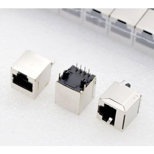 100pcs/lots NEW Connector RJ45 5224-8P8C Network Cable Socket Vertical line Tape shield Special Wholesale for Russia