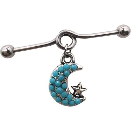 New arrival scaffold barbells 1 Pair surgical Stainless Steel big cross dangle industrial barbell piercing