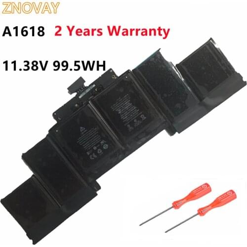 ZNOVAY 11.38V 99.5WH New A1618 Laptop Battery for Apple MacBook Pro 15" Retina A1398 A1618 2015 year