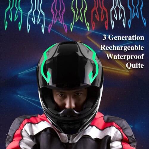 New 3 Generation Helmet Motorcycle Light Riding Signal EL Strip Flashing Durable Kit Bar DIY Helmet Led Strip Rechargeable Part