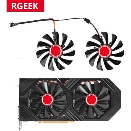 2pcs/set 95MM FDC10U12S9-C CF1010U12S XFX RX580 GPU Cooler Cooling Fan for HIS RX 580 Grahics Card VGA Replacement Cooler Fan