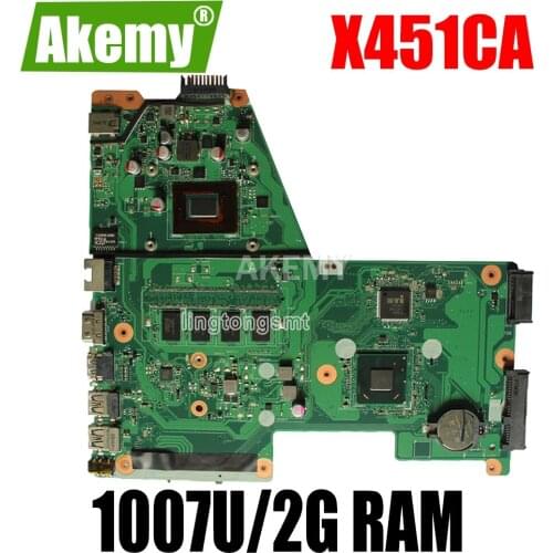 Original For Asus laptop motherboard X451CA X451CA 1007U 2G RAM HM70 REV 2.1 tested good free shipping