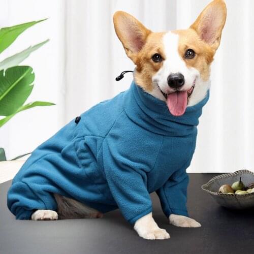Dog Pajamas Soft Warm Fleece Dog Clothes Cat Winter High-necked Coat Pet Jumpsuit Outfit Overalls For Small Medium Large Dog