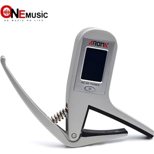 Portable Aroma AC-05 Clip-on Guitar Tuner Capo 2-in-1 for Guitar Bass Chromatic Multifunction Universal