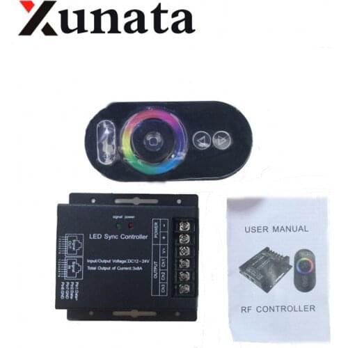 Free Shipping High quality DC 12-24V RGB Touch Led Sync Controller RF Touch Remote, RGB Remote Controller for RGB LED Strips