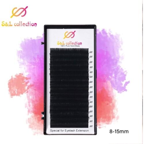 Wholesale 1pc Eyelash Extension 0.05 and 0.07 thickness C,D Curl 8-15mm False Mink Hair Individual Silk Lash Extension