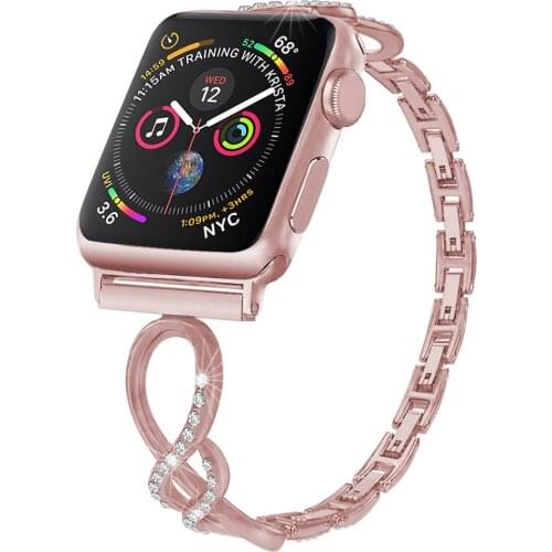 Women Bling Diamond Bracelet for Apple Watch Band Series 6 SE 5 4 3 2 Detachable Strap for Iwatch 40mm 44mm 38mm 42mm Wrist Belt