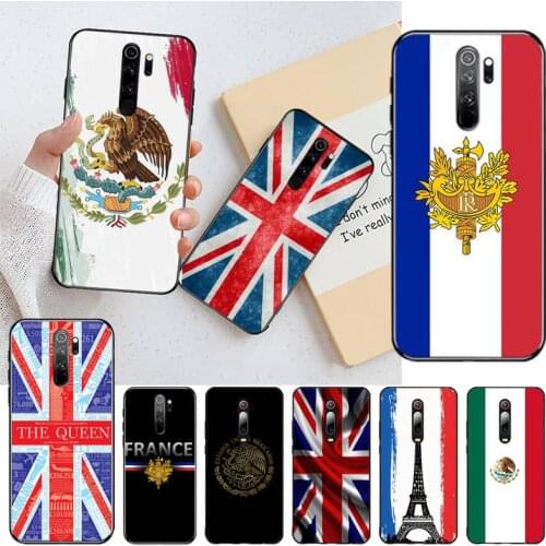 United Kingdom Mexico France Flag Phone Case for Redmi 9A 8A 7 6 6A Note 9 8 8T Pro Max Redmi 9 K20 K30 Pro