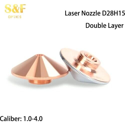 Pack of 3 Pcs Co2 Fiber Laser Nozzle Copper Standard D28H15-M11 Double Layer for Laser Engraving Cutting Machine