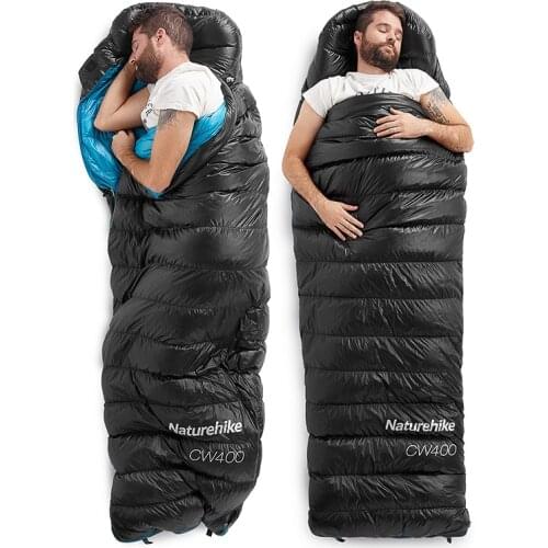 Naturehike CW400 CWZ400 New open-close design White Goose Down sleeping bag Packable Envelope Type Winter Warm Sleeping Bags