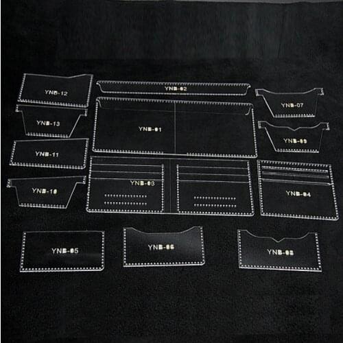 1 Set DIY Leather Craft Universal Short Wallet Purse Stencil Pattern Acrylic Multifunctional Wallet Template