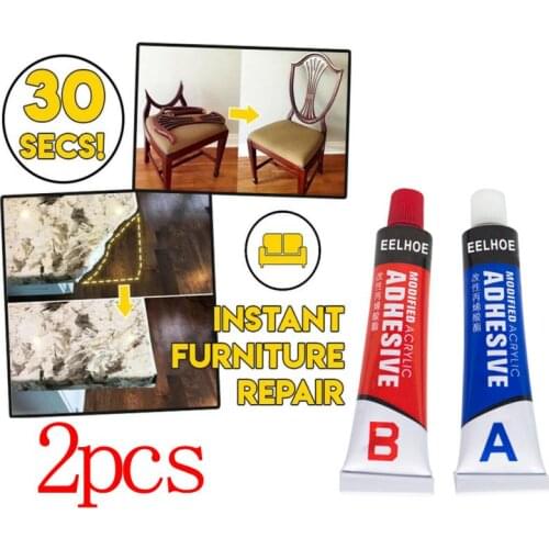 In Stock 2Pcs A+B Metal Repairing Adhesive Super Glue Iron Steel Auto Radiator Water Tank Leakage Welding Glue Waterproof Glue