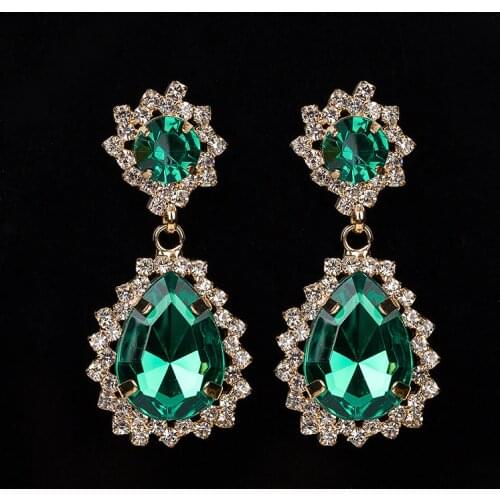 YFJEWE Fashion Luxury Elegant Gem Rhinestone Drop Earring For Women Vintage Earrings Jewelry Accessories Drop Shipping #E067