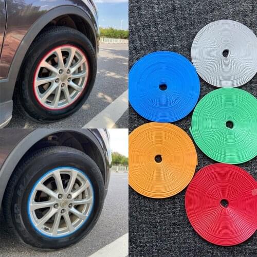 8M Roll Rimblades Car Vehicle Wheel Rims Protector Decor Strips Tire Guard Line Rubber Moulding Trim Car Styling Car Accessories