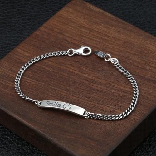 Smiling face Charm Bracelets For Women Silver Color Bracelet & Bangle Trendy Jewelry Europe American Style Link Chain Bracelet