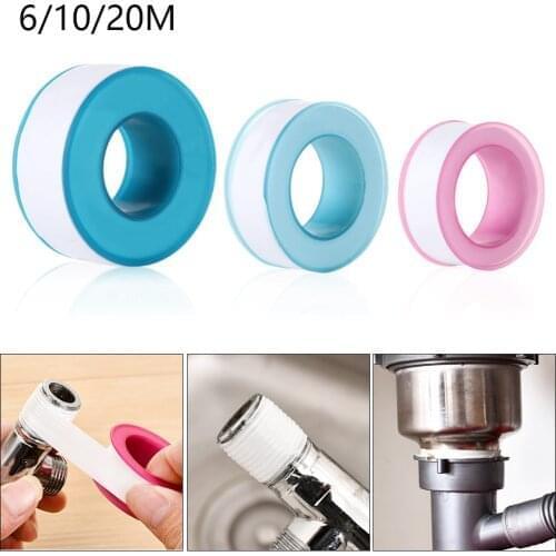 1Roll 6/10/20M PTFE Tape Roll Thread Oil-free Belt Tool Plumbing Sealing Band Water Pipe Home Improvement Accessories