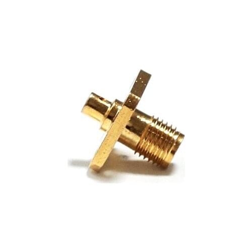 1PC SMA Female Jack RF Coax Connector 4-hole panel mount Straight RG405,086" Goldplated NEW wholesale