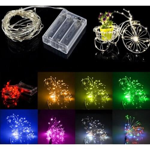 2/3/4M LED Copper Wire Garland String Lights Battery Powered 3v Fairy Lights Family Christmas Wedding Party Holiday Decoration