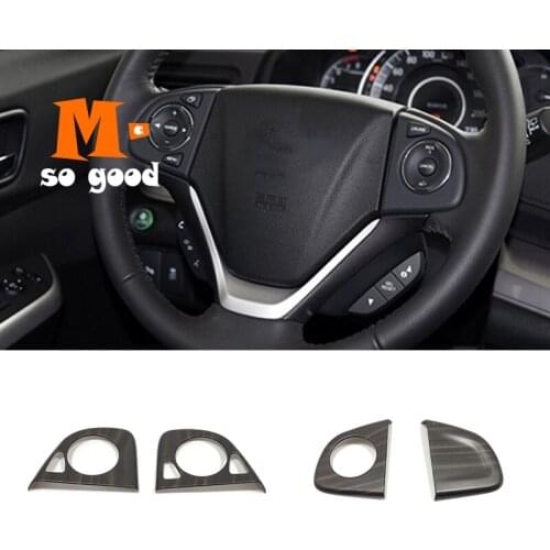2012 13 14 15 2016 for Honda CRV CR-V ABS Peach Wood Car Steering wheel Switch Button panel Cover Trim styling Accessories 2pcs