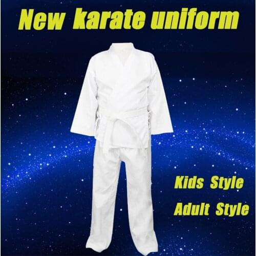 2017 New arrival Adults&Kids Male female cotton white Karate Uniforms WTF Approved Dobok Taekwondo Sanda Clothes Size XXXS-XXXL
