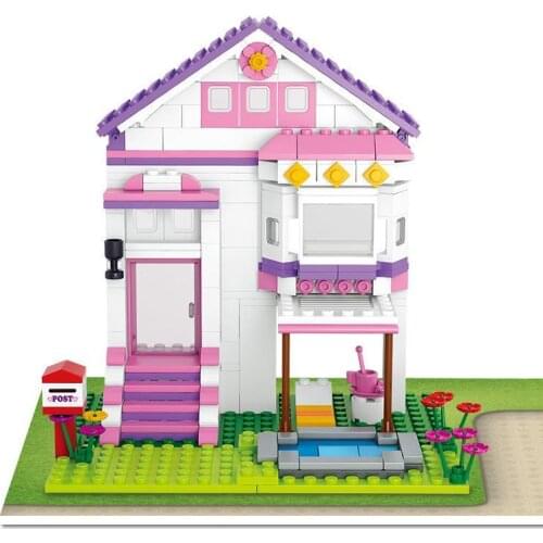291pcs SLuban Building Block 0532 City Street View Pool Villa Girl Assembling Toy Gifts