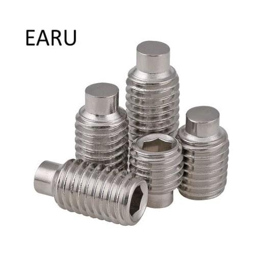 304 Stainless Steel DIN915 Standard Male Terminal Set Screws Bolt Inner Hexagonal Hexagon Hex Socket Headless M3*4/5/6/8/10/12mm