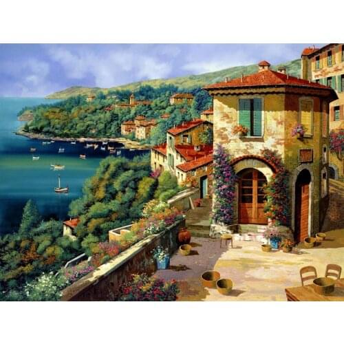 A19324 11CT/14CT/18CT/25CT/28CT oil scenery patterns Counted Cross Stitch DIY Cross Stitch Kits Embroidery Needlework Sets