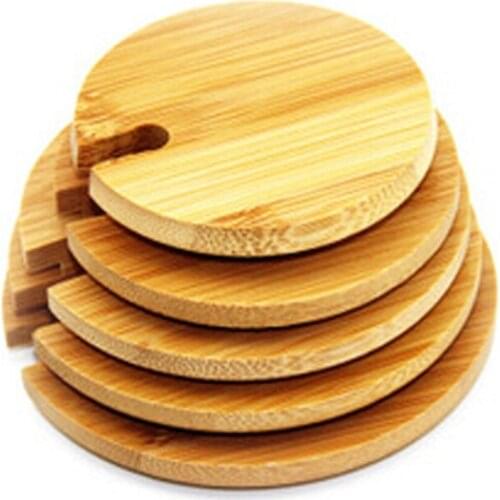 Various Sizes Bamboo Cup & Mugs Lid Various Sizes Jar ooden Lid Cup Mug Cover Bamboo Coffee Cup Cover For Coffee Mugs Ceramic