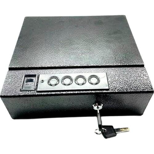 Biometric Handgun pistol gun safe with fingerprint lock and emergency key lock