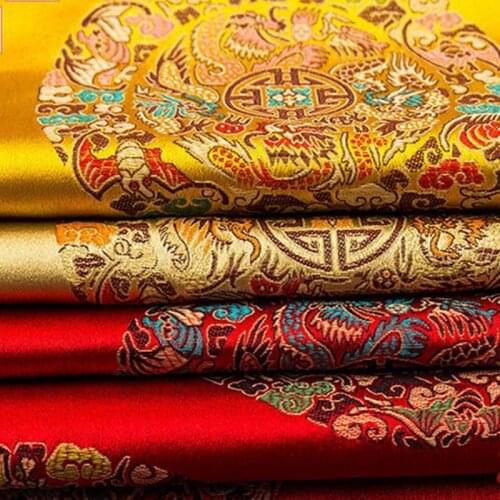 CF32 1 Yard Chinese Traditional Silk Brocade Fabric Cheongsam Clothing Costume Han Chinese Cos Kimono Dress Silk Stain Fabric