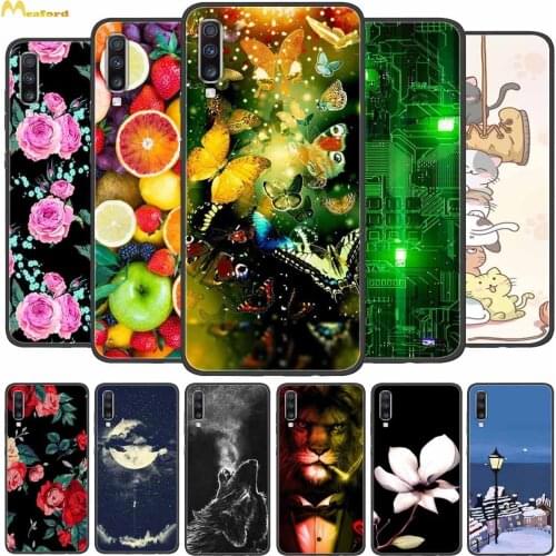 For Samsung A70 Case Soft Black Silicone Bumper Etui For Samsung Galaxy A7 2018 / A9 2018 / A40 Case A 70 A705FN TPU Black Funda