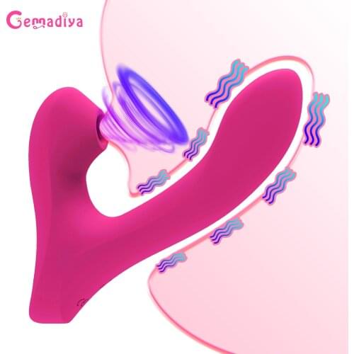 2in1 Dildo Sucking Vibrator for Women G Spot Anal Plug Clitoris Stimulator Female Masturbation Fidget Sex Toys for Adult 18