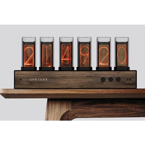 Gixie Glow Tube Clock Steampunk Heavy Metal Retro Full Color LED Color Change Creative Home Clock, Very Beautiful