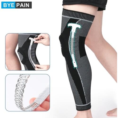 2Pcs Full Leg Knee Brace Compression Sleeve Support with Patella Gel Pads & Side Stabilizers for Meniscus Tear Joint Pain Relief