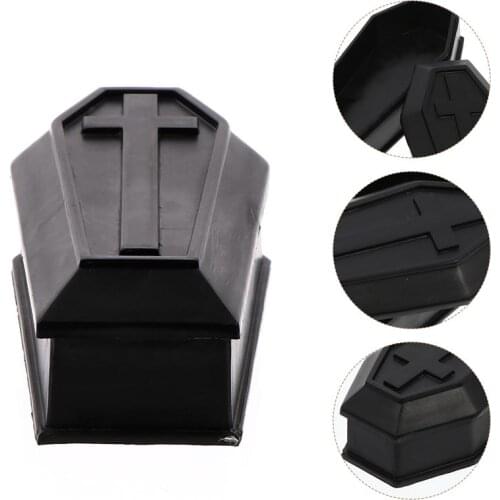 Creative Haunted House Prop Prank Prop Halloween Coffin Decor Coffin Ornament Halloween Black Coffin Model Decoration