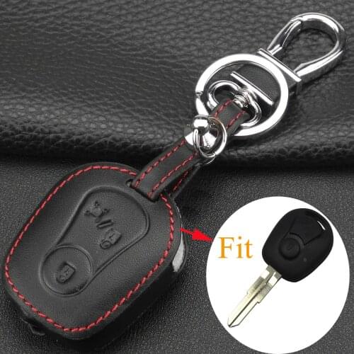 Kutery 2 Buttons Remote Car Key Cover Case Leather protect shell For Ssangyong Actyon Kyron Rexton
