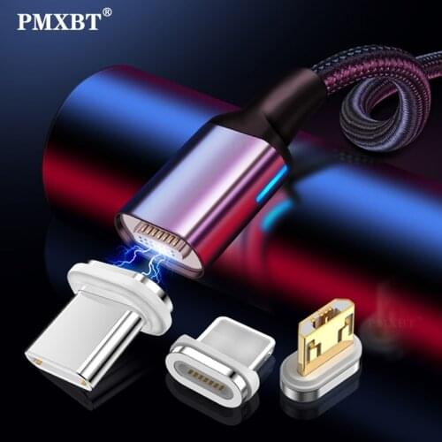 3A Magnetic USB Fast Charging Cable For iPhone 11 12 Samsung S20 Xiaomi Mi9 MI10 Mobile Phone Charge Magnet Cable Data Cord Wire