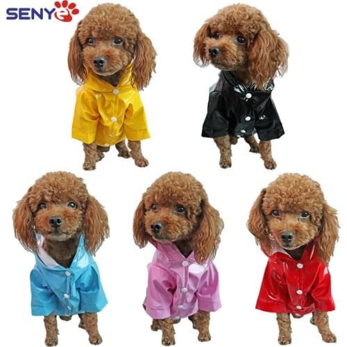 Fashionable PU Reflective Strip Pet Raincoat Hat Manufacturers Direct Sales Dog Raincoat Small Teddy Dog Raincoat Pet Supplies