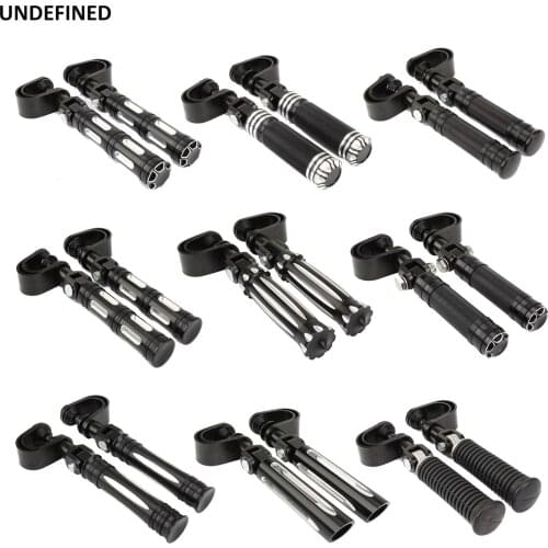 Motorcycle Highway Foot Pegs Engine Guard Crash Bar Footrest 25mm-32mm Clamp Mount for Honda Harley Sportster Dyna Softail Bikes
